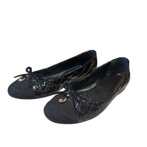 Russell & Bromley women’s Quilt Ballerina‎ Black Patent leather flats 41.5/10.5